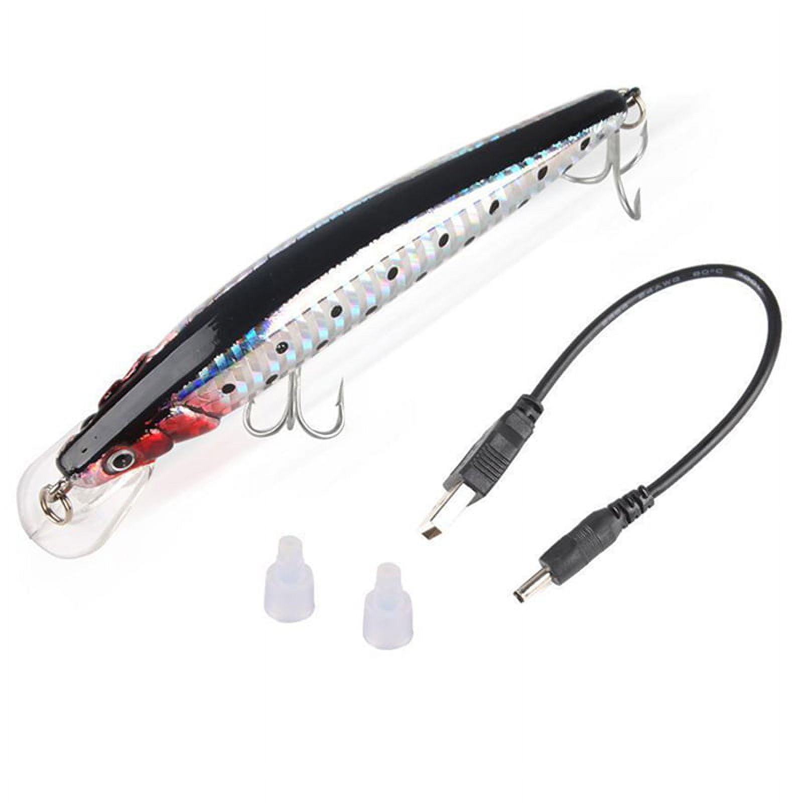 Electric Fishing Lure Vibration Swimbait with LED Light USB Rechargeable  Bait New 