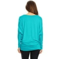 thumbnail image 3 of Women's Boat Neck 3/4 Dolman Sleeve Basic Top Regular & Plus Size Made in USA, 3 of 3
