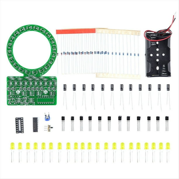 CD4017 Lámpara de Agua LED con Gradiente de Anillo Kit Electrónico de Bricolaje Piezas de Producción de Soldadura Divertidas para Entrenamiento y Enseñanza