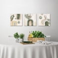 thumbnail image 4 of Boho Wall Art Decor Minimalist Wall Art Pictures Canvas Prints Mid Century Modern Home Decor, Framed Ready to Hang, Set of 3 Piece 12inx12in (Green), 4 of 5