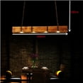 Picture of Farmhouse Chandelier 4 Lights, Rustic Wood Beam Pendant Light, 40