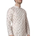 thumbnail image 3 of Royal Kurta Men's Jacquard Silk Printed Achkan Side Cut Kurta Set, 3 of 7