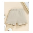 thumbnail image 5 of Qmyliery Little Girl's Two Pieces Clothes Outfit, Round Neck Short Sleeve Ribbed Solid Color T-Shirt + Shorts, 5 of 8