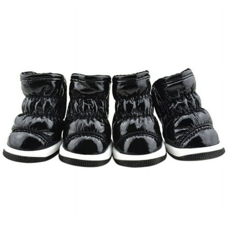 Waterproof Pet Dogs Shoes Trendy Winter Ruffle Soft PU Leather Pet Booties Snow Boots footwear for dog