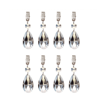 8Pcs Tablecloth Weights Heavy Crystal Weight HeartShape Hangers Pendants For Dinner Table Cloth Outdoor
