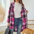 thumbnail image 4 of Xuniizn Plaid Flannel Jacket Women, Oversized Long Sleeve Zip Up Hooded Long Jackets with Pockets, Thick Insulated Soft Trendy Classic Fall Winter Shacket Coats, 4 of 6
