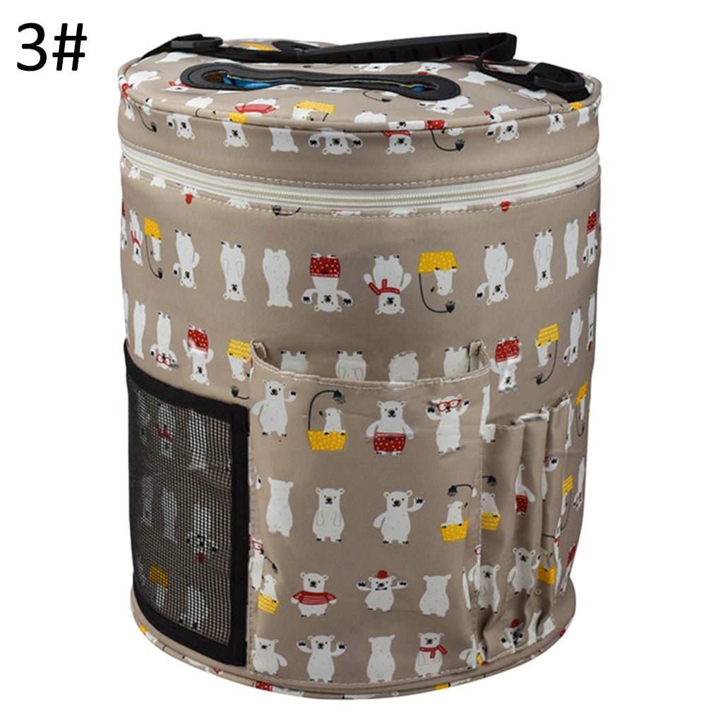 DIY Yarn Thread Sewing Tools Storage Bag Knitting Crochet Bag with Shoulder Strap Handles