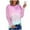 Pink Long Sleeve Round-Neck Blouses Shirts for Women, variant on Stylish Womens Plus Size Tunic Thin Sweatshirts Comfy Loose Fit Breathable Dressy Thermal Blouse Long Sleeve Womens Tops Gradient Tie Dye Graphic Tees Boat Neck Shirts Pink 6