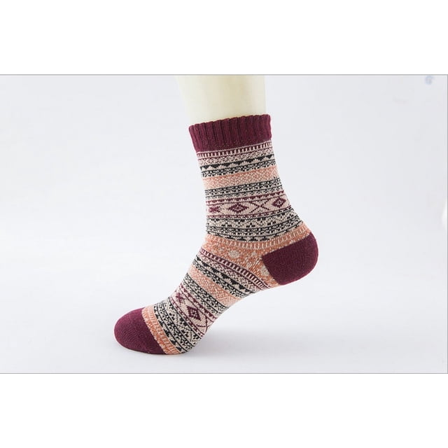 Calcetines de lana de conejo retro de doble carretera de otoño e invierno para hombre, cómodos, étnicos, cálidos y resistentes al viento