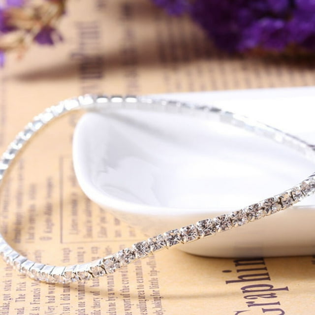 Maoww Women Rhinestones Anklet Girls Summer Beach Shining Foot Chain Crystal Bangle Foot Jewelry 1Set
