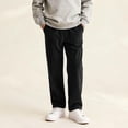 thumbnail image 6 of CPNG Teenagers Boys Straight Wide Leg Pants Drawstring Elastic Waist Corduroy Loose Boys' Pants Sweatpants(Black,12-13 Years), 6 of 7