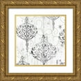 thumbnail image 1 of Sommers, Mindy 12x12 Gold Ornate Wood Framed with Double Matting Museum Art Print Titled - Damask Christmas, 1 of 4