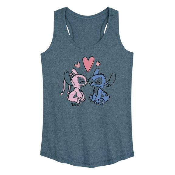 Disney - Lilo & Stitch - Angel & Stitch Share Kisses - Women's Racerback Tank Top