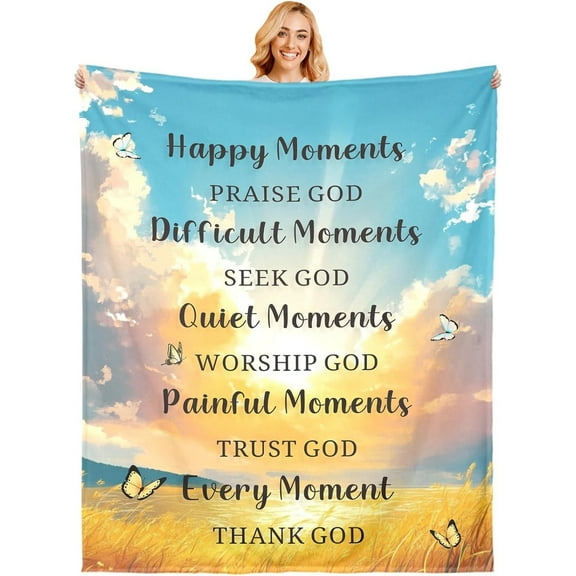 First Communion Gifts for Girls Boys Catholic, Religious Throw Blankets for Women, Baptism Gifts for Baby Girl, Confirmation Gifts for Teenage, Easter Basket Stuffer Bible Blanket for Kid Teen