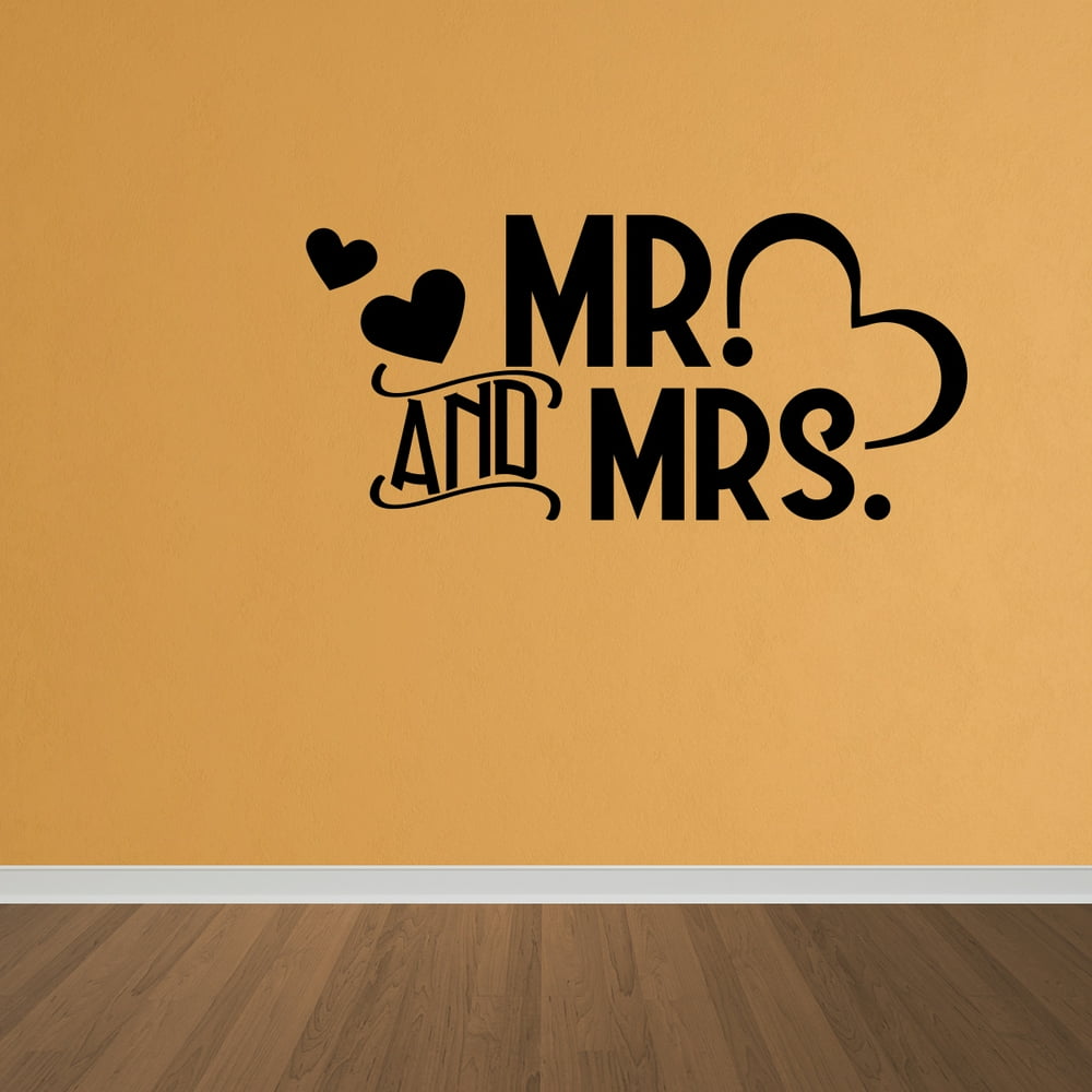 Wall Decal Quote Mr And Mrs Married Couple Vinyl Wall Art Decal Quote