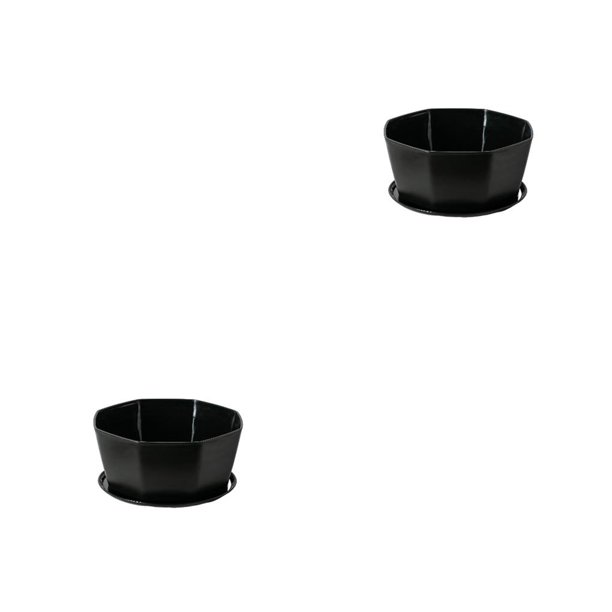 Inteprter Juego de macetas simples, maceta para plantas suculentas, bandeja para decoración del hogar, maceta, soporte para el hogar con Negro 2piezas