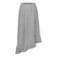 thumbnail image 4 of Falda midi de cintura alta para mujer - Cintura elástica, color liso - Elegante/informal para todas las estaciones - S-XXXL, 4 of 8
