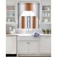 thumbnail image 3 of Gray Orange Swag Kitchen Curtains Sets for Windows 24 Inch Length, Modern Gradient Geometric Short Window Curtain Panels Swags Valances and Tiers 3 Piece Set for Cafe/Dining Room, 3 of 5