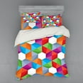 thumbnail image 2 of Ambesonne Colorful Bedding Set 3 Pcs, Retro Mosaic Triangle, Twin XL, Multicolor, 2 of 3