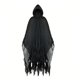 thumbnail image 1 of Guardurnaity Disfraz de Halloween de la Parca para adulto, capa de terror, disfraz de novia, fantasmas, zombi adulto con disfraz universal y Disfraces de disfraces negro, 1 of 6
