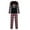 QZZ262-Black, variant on Meichang Christmas Pajamas for Couples 2-Piece Long Sleeve Tops and Plaid Pants with Holiday Print Cozy PJs