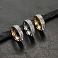 thumbnail image 2 of Women's Fashion Simple Stainless Steel Single And Double Row Zircon Ring, 2 of 3