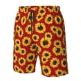 thumbnail image 4 of Pofeuu Sunflowers On Red Prin Men's Swim Trunks Quick Dry Bathing Suit Swimming Board Shorts Mesh Lining Beach Swimwear-3X-Large, 4 of 6