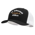 thumbnail image 2 of Golden Dolphin US Submarine Veteran Embroidered Contrast Trucker Cap - Black White OSFM, 2 of 5