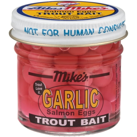 Atlas Mike's Salmon Eggs Trout Bait, Garlic Scented, Pink