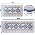 thumbnail image 2 of Vintage Boho Kitchen Rugs and Mats Cushioned Anti-Fatigue Kitchen Rug, Waterproof Blue Kitchen Mats and Rugs, Memory Foam Bohemian Kitchen Floor Mat for Home Laundry, 18" x 48" + 18" x 30", 2 of 6