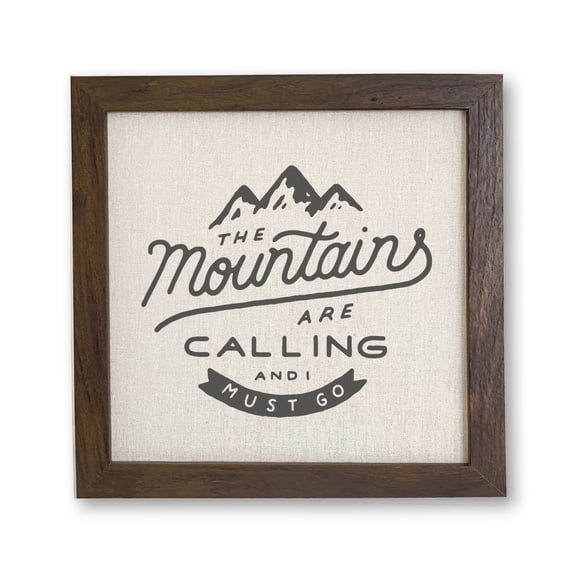 The Mountains are Calling - Framed Sign
