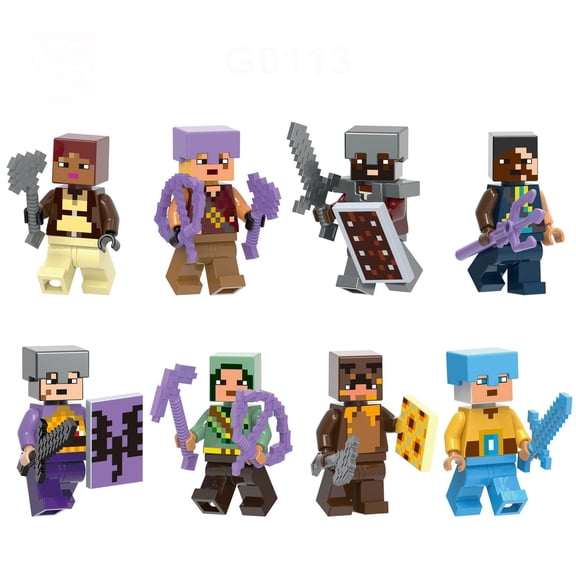 8 PCS Minifigures Set –World Game Mine Movies Building Blocks, Creative Puzzle Toys for Children Christmas Gift Birthday Present
