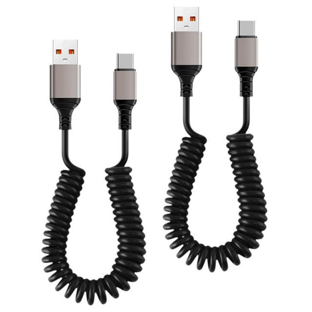 Cable de carga rápida USB C perfke cable de carga en espiral tipo C para automoción y dispositivos telefónicos