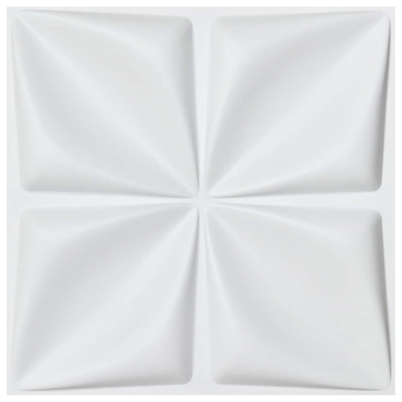 Art3d 19.7 x 19.7 inch PVC 3D Wall Panel in White 12-Piece Covring 32 Sq ft