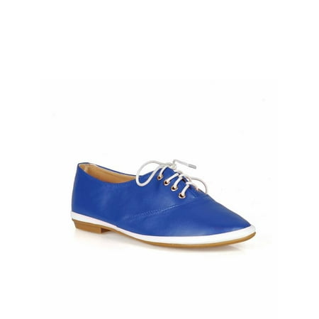 Nature Breeze Lace Up Women's Flats in Blue