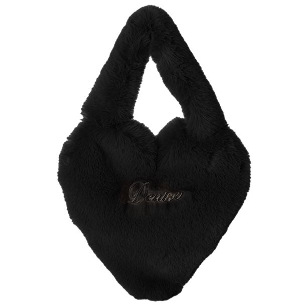 Bolso de mano peludo para mujer, Bolso de citas diario con forma de corazón suave, lindo, a la moda para chicas