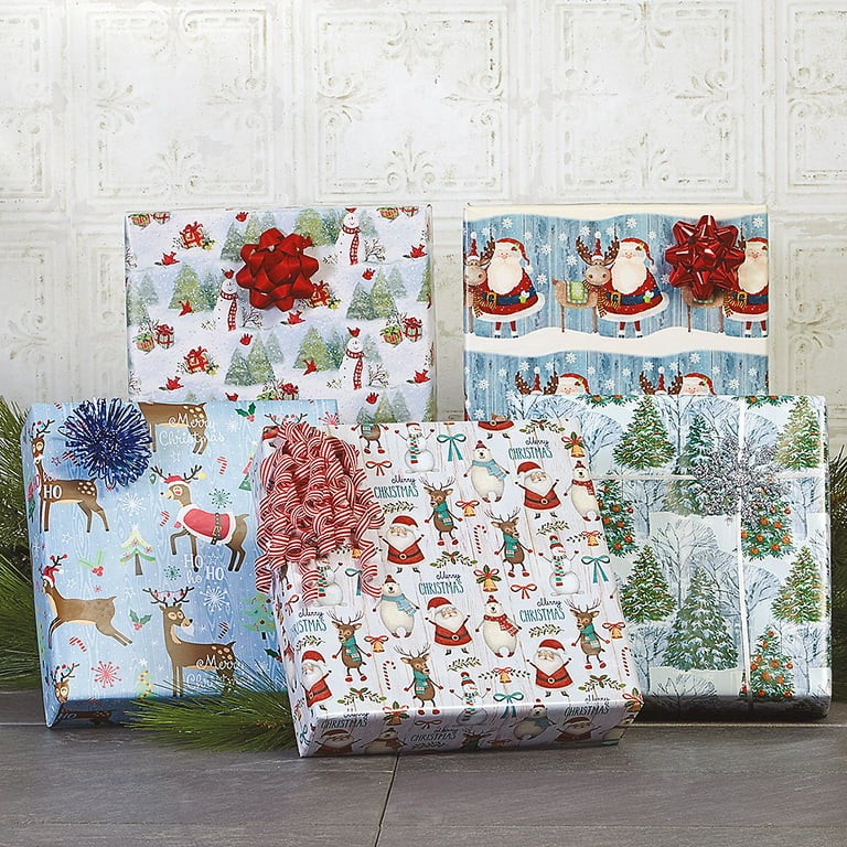 Heavy Duty Christmas Wrapping Paper 3 Jumbo Rolls: 70-80 Sq Ft Each!