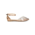 thumbnail image 2 of Women Rhinestone Encrusted Lucite Pointed Toe Ankle Strap Flat 19570, 2 of 6
