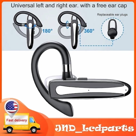 RHEA- Wireless Earpiece Trucker Handsfree Single Earphone Dual Mic Noise Cancelling
