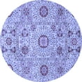 thumbnail image 1 of Ahgly Company Indoor Round Abstract Blue Modern Area Rugs, 4' Round, 1 of 4