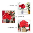 thumbnail image 3 of 4 piezas de florero de imitación artificial para árbol de Navidad, adorno de flor de Pascua, arbusto de flores falsas de tacto real, simulación de gran rojo, 3 of 6