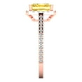 thumbnail image 3 of 1.86 ct Emerald Cut Simulated Yellow Diamond Solitaire with Accents Engagement Ring for Women in 18K Rose Gold, 3 of 5