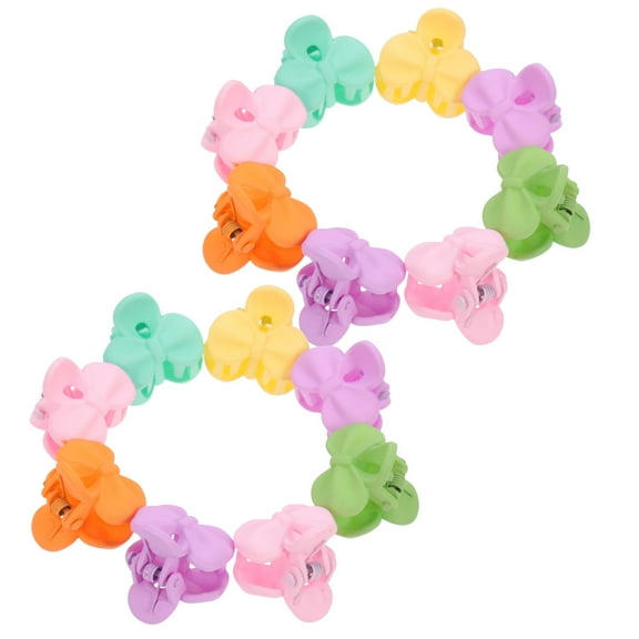KONTONTY 20Pcs Small Bow Jaw Hair Clips Resin and Iron Assorted Colors Hair Accessories