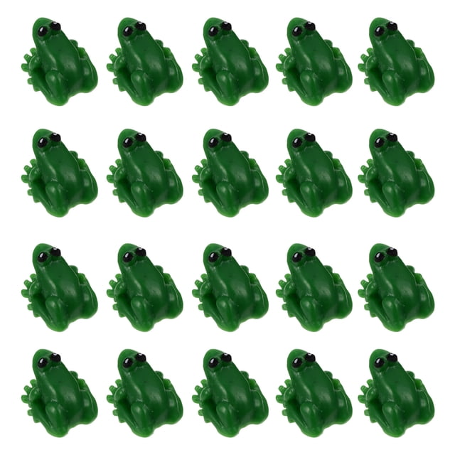 20pcs Lifelike Animals Statues Micro Frogs Landscape Resin Frogs Ornaments