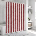 thumbnail image 6 of Red Geometric Bathroom Shower Curtains with 12 Hooks Polyester Waterproof Shower Curtain for Stalls and Bathtubs Vintage Stripes Abstract Modern Art Decorative Bathroom Privacy Curtain 66x72 Inches, 6 of 9