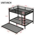 thumbnail image 4 of Miekor Furniture Full over Full Metal Bunk Bed with Twin Size Trundle, Black MK2204, 4 of 12
