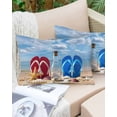 thumbnail image 6 of Beach Slippers Throw Pillow Cover 12 x 20 Inch Decorative Pillow Cover Ocean Coastal Starfish Shell Summer Sand Lumbar Pillowcase Seasonal Rectangle Cushion Case for Couch Sofa Bed Living Room, 6 of 7