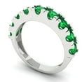 thumbnail image 2 of 1.53 ctw Wedding Band for Women - 18K White Gold Simulated Emerald Stackable Eternity Ring, 2 of 6