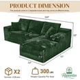 thumbnail image 5 of LLappuil 108" Sectional Sofa, Modular Sectional Couch with Left Chaise, Deep Seat Corduroy Cloud Sofa for Living Room Green, 5 of 8