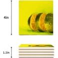thumbnail image 3 of FMSHPON Lemon Set of 4 Coaster for Drinks, Absorbent Ceramic Stone Coasters Cup Mat with Cork Base for Home Kitchen Room Coffee Table Bar Decor, 3 of 4
